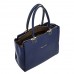 Большая синяя сумка с двумя короткими ручками из натуральной кожи Fiato Dream 6016 FD саффиано синий/серебро